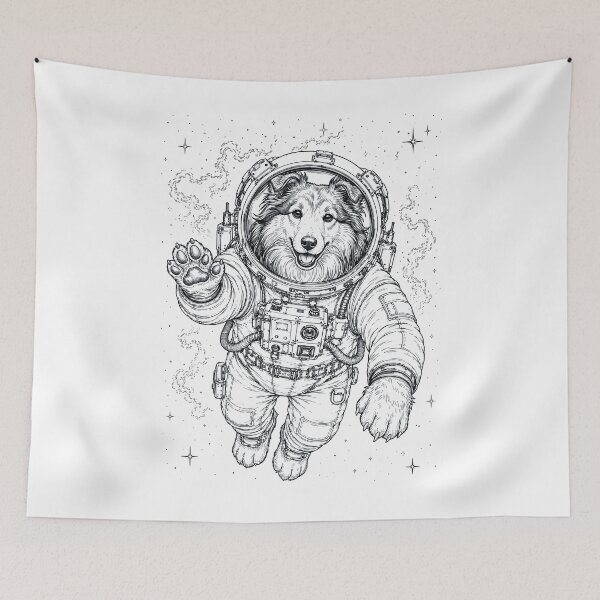 Item preview, Vintage Shetland Sheepdog Astronaut Dog Dad Mom Lover designed and sold by TerryConnells.
