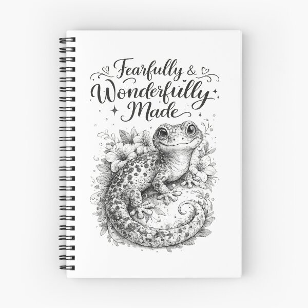 Item preview, Fearfully and Wonderfully Made Gecko Shirt | Christian Reptile Lover Gift | Cute Gecko Floral Tee | Faith-Based Animal Shirt | Cottagecore Reptile Art designed and sold by Ashes to Artistry.