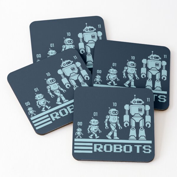 Item preview, 01 10 11 Binary Code Robots Coder Software Engineer designed and sold by SchlossInspire.