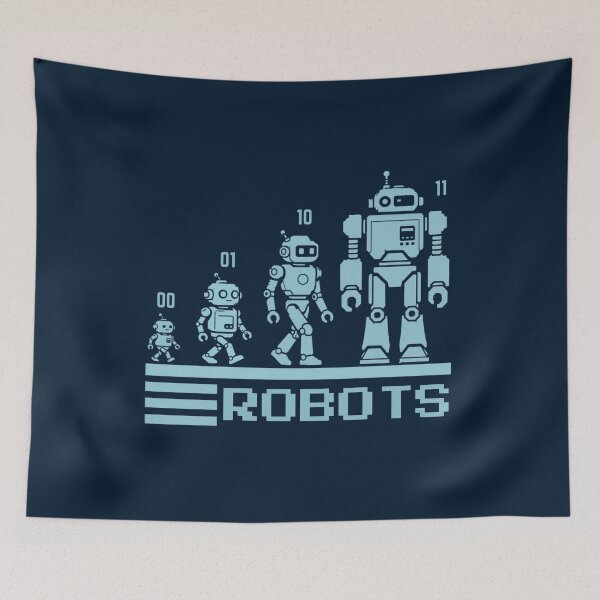 Item preview, 01 10 11 Binary Code Robots Coder Software Engineer designed and sold by SchlossInspire.