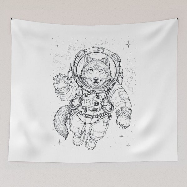 Item preview, Vintage Wolf Astronaut Animal Lover designed and sold by TerryConnells.