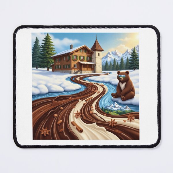 Item preview, Cozy Bear Relaxing By Chocolate Winter River designed and sold by AbanoubStore.