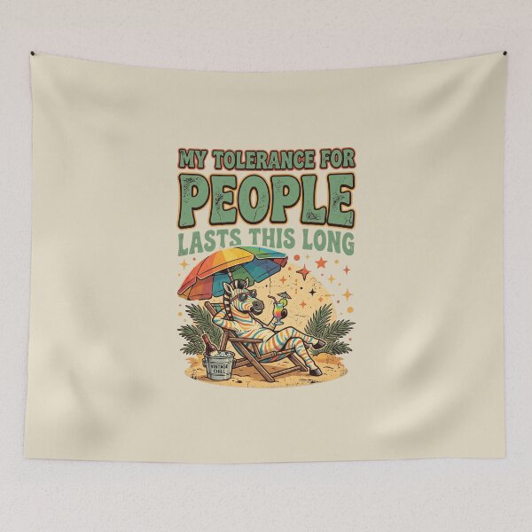 Item preview, My Tolerance For People Lasts This Long Funny Zebra Beach  designed and sold by dudelinart.