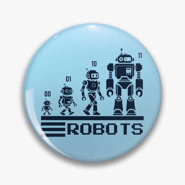 Item preview, 01 10 11 Binary Code Robots Coder Software Engineer designed and sold by SchlossInspire.
