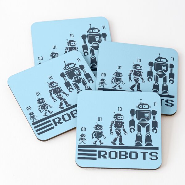 Item preview, 01 10 11 Binary Code Robots Coder Software Engineer designed and sold by SchlossInspire.