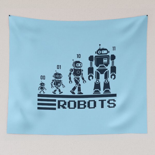 Item preview, 01 10 11 Binary Code Robots Coder Software Engineer designed and sold by SchlossInspire.