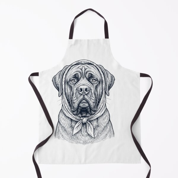 Aperçu de l'œuvre Maman drôle de chien Mastiff Babushka créée et vendue par DoodleTortle.