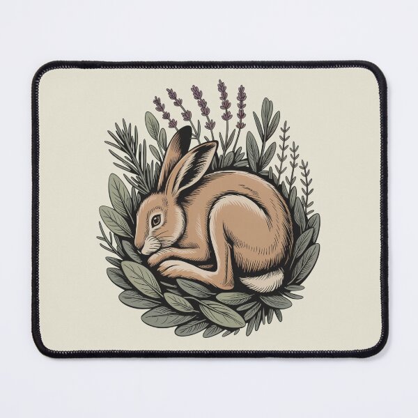 Item preview, Sleeping Wild Hare in Lavender Botanical Art designed and sold by AlexandraSand.