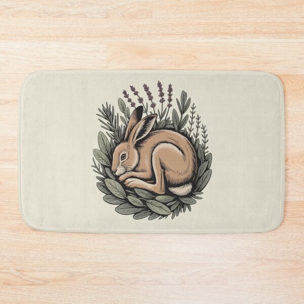 Item preview, Sleeping Wild Hare in Lavender Botanical Art designed and sold by AlexandraSand.