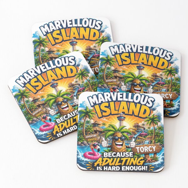 Item preview, Marvellous Island Torcy T-Shirt – Funny Tropical Vacation Graphic Tee | Adulting Is Hard Waterpark Travel Shirt designed and sold by Sushikidsntod.