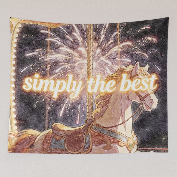 Item preview, Simply The Best – Vintage Carousel Horse and Fireworks Art designed and sold by Hen-C-Art.