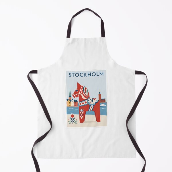 Item preview, Stockholm Travel Poster Dala Horse Art designed and sold by Beyond Destinations.