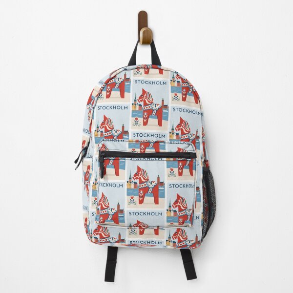 Item preview, Stockholm Travel Poster Dala Horse Art designed and sold by Beyond Destinations.