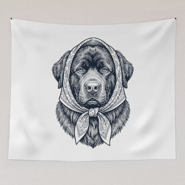 Item preview, Funny Newfoundland Babushka Dog Mom designed and sold by DoodleTortle.