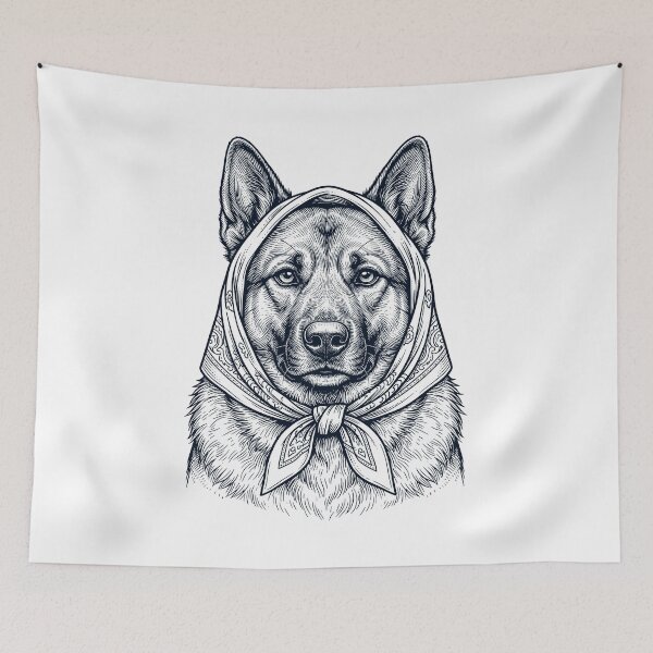 Item preview, Funny Norwegian Elkhound Babushka Dog Mom designed and sold by DoodleTortle.