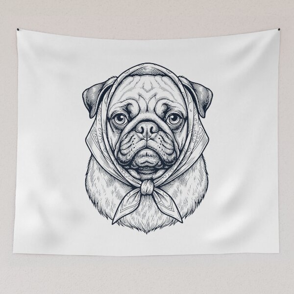 Item preview, Funny Pug Babushka Dog Mom designed and sold by DoodleTortle.