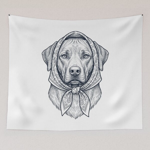 Artikelvorschau, Lustige Rhodesian Ridgeback Babushka Hundemama entworfen und verkauft von DoodleTortle.