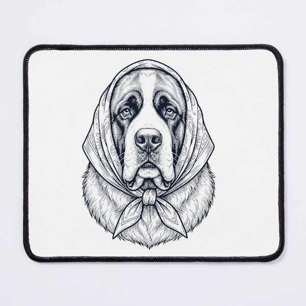 Item preview, Funny Saint Bernard Babushka Dog Mom designed and sold by DoodleTortle.