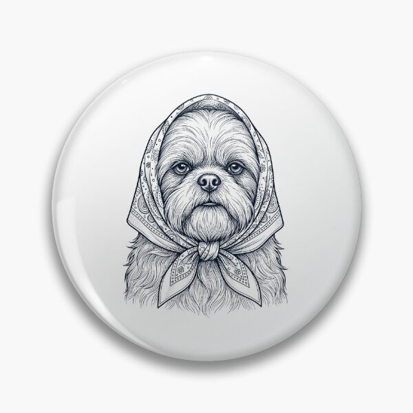 Item preview, Funny Shih Tzu Babushka Dog Mom designed and sold by DoodleTortle.