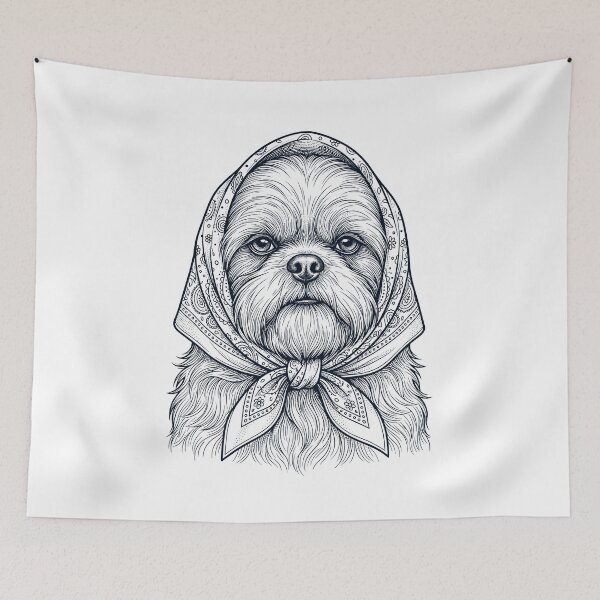 Item preview, Funny Shih Tzu Babushka Dog Mom designed and sold by DoodleTortle.