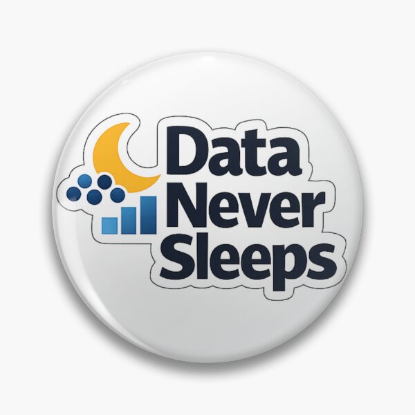 Item preview, Data Never Sleeps – Tech Humor Sticker designed and sold by BrightMindPrint.