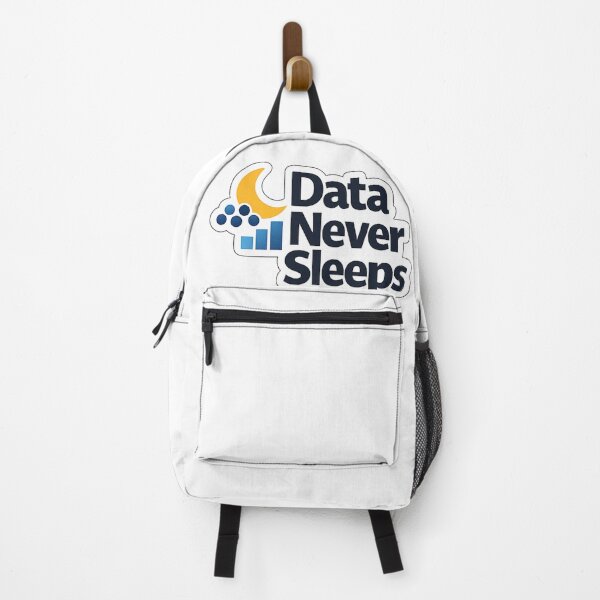 Item preview, Data Never Sleeps – Tech Humor Sticker designed and sold by BrightMindPrint.
