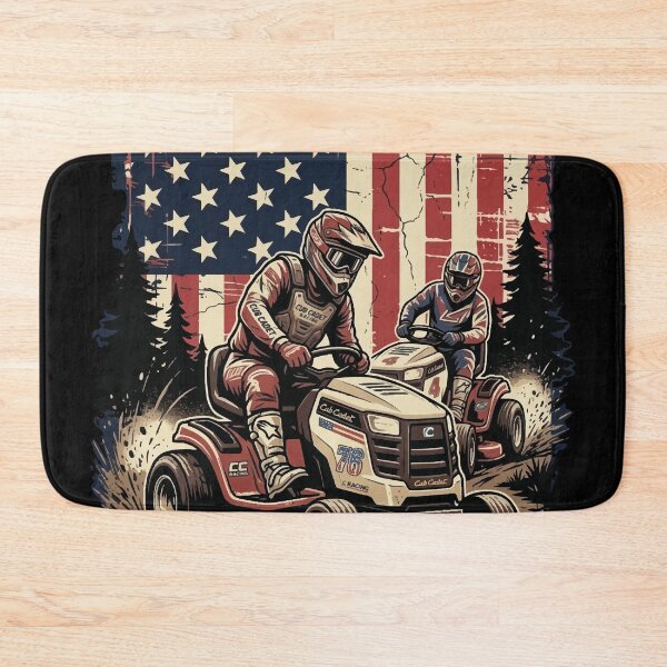 Item preview, Racing Mower - American Flag - Lawn Mower Racing designed and sold by RaceDayRags.