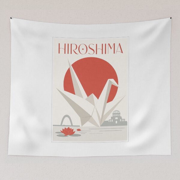 Item preview, Hiroshima Japan Travel Poster Origami Crane designed and sold by Beyond Destinations.