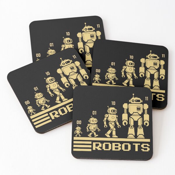 Item preview, 01 10 11 Binary Code Robots Coder Software Engineer designed and sold by SchlossInspire.