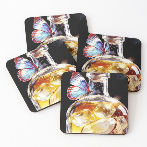 Item preview, Surreal Tropical Elixir – Coconut Bottle and Butterfly Art designed and sold by Hen-C-Art.