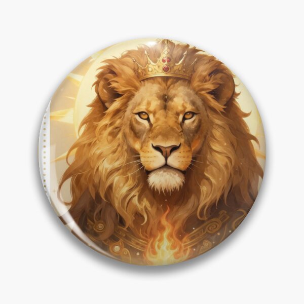 Item preview, Leo Zodiac King Aesthetic - Sun Lion and Fire Gold Art designed and sold by Atlasoloji.