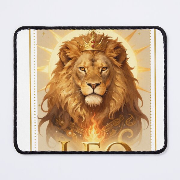 Item preview, Leo Zodiac King Aesthetic - Sun Lion and Fire Gold Art designed and sold by Atlasoloji.