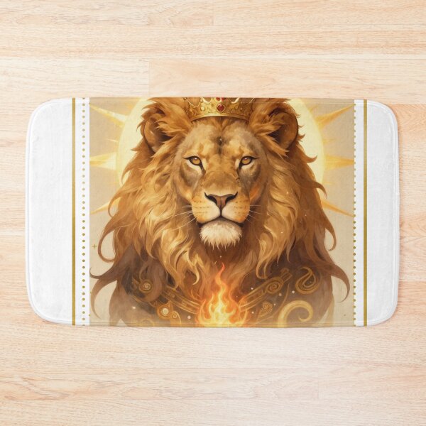 Item preview, Leo Zodiac King Aesthetic - Sun Lion and Fire Gold Art designed and sold by Atlasoloji.