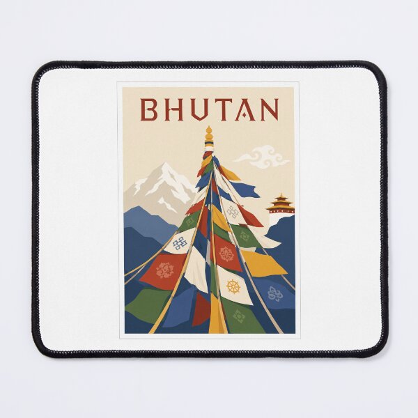 Item preview, Bhutan Prayer Flags Himalayan Mountains Travel Poster designed and sold by Beyond Destinations.