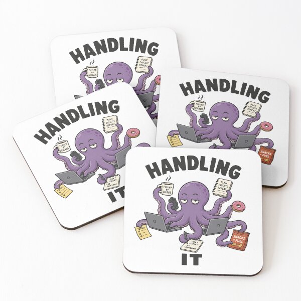 Item preview, Multitasking Octopus – Funny Overworked Chaos Meme Design designed and sold by Vector Habit.