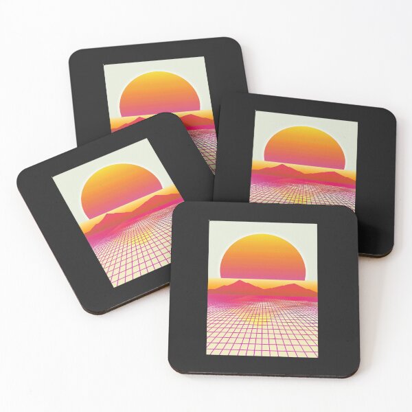 Item preview, Geometric Sunset Grid - Retro Synthwave Summer  designed and sold by BoxofMoments.