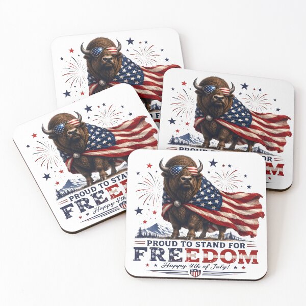 Item preview, Proud To Stand For Freedom – Patriotic American Bison designed and sold by Bettybee00.
