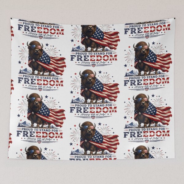 Item preview, Proud To Stand For Freedom – Patriotic American Bison designed and sold by Bettybee00.