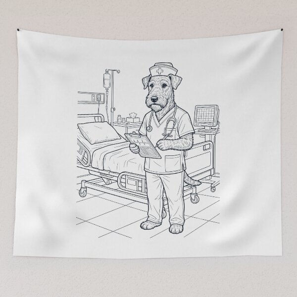 Item preview, Vintage Airedale Terrier Nurse Dog Dad Mom Lover designed and sold by TerryConnells.