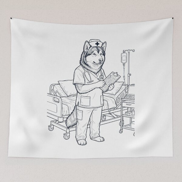Item preview, Vintage Alaskan Malamute Nurse Dog Dad Mom Lover designed and sold by TerryConnells.
