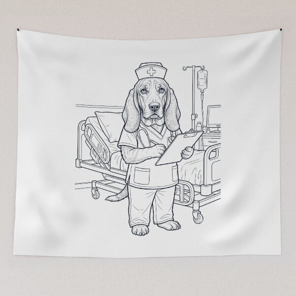 Item preview, Vintage Basset Hound Nurse Dog Dad Mom Lover designed and sold by TerryConnells.