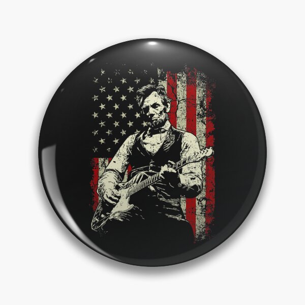 Item preview, Abraham Lincoln Playing Guitar Rock and Roll American Flag designed and sold by TrantowDangelo.