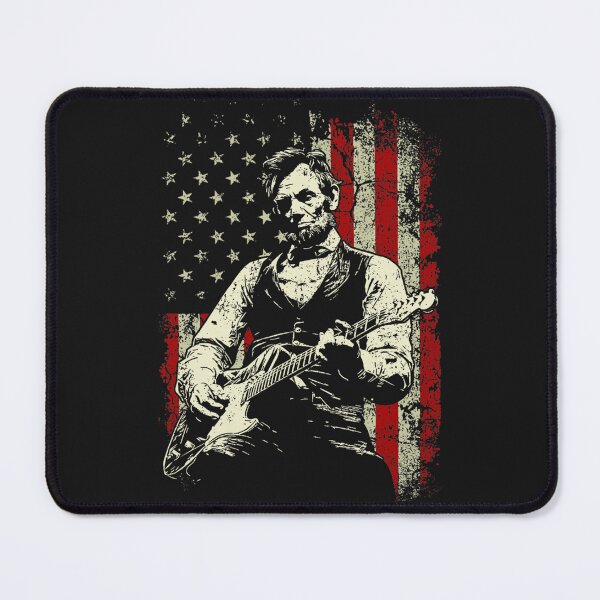Item preview, Abraham Lincoln Playing Guitar Rock and Roll American Flag designed and sold by TrantowDangelo.