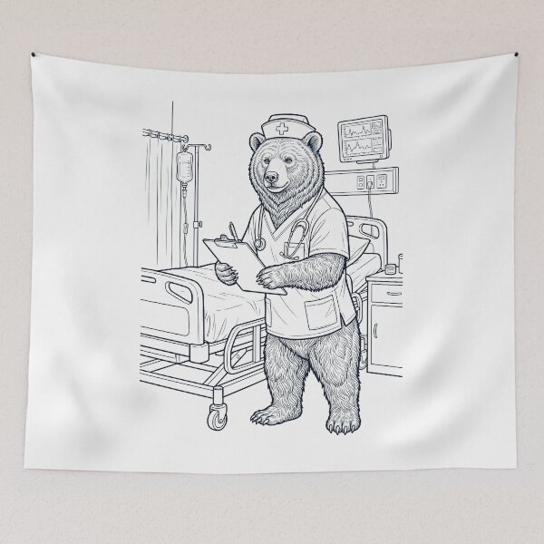 Item preview, Vintage Bear Nurse Animal Lover designed and sold by TerryConnells.