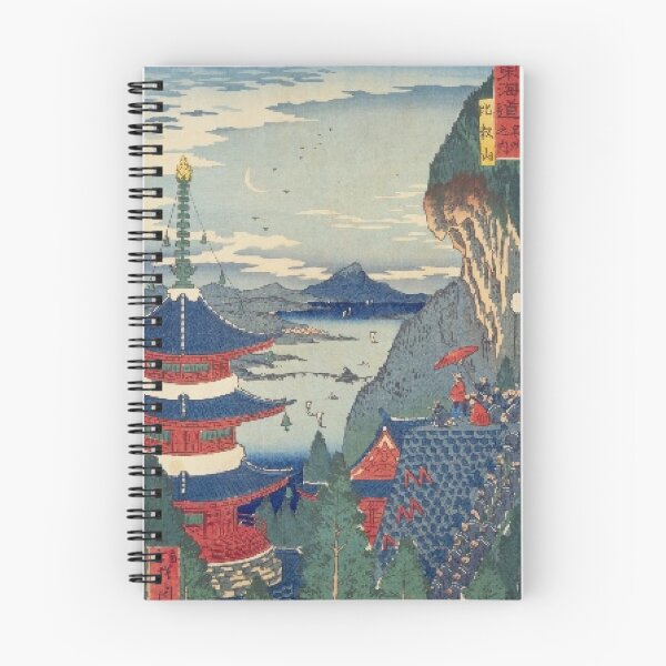 Item preview, Mount Hiei Temple Landscape – Vintage Japanese Ukiyo-e Art designed and sold by vekotpu.