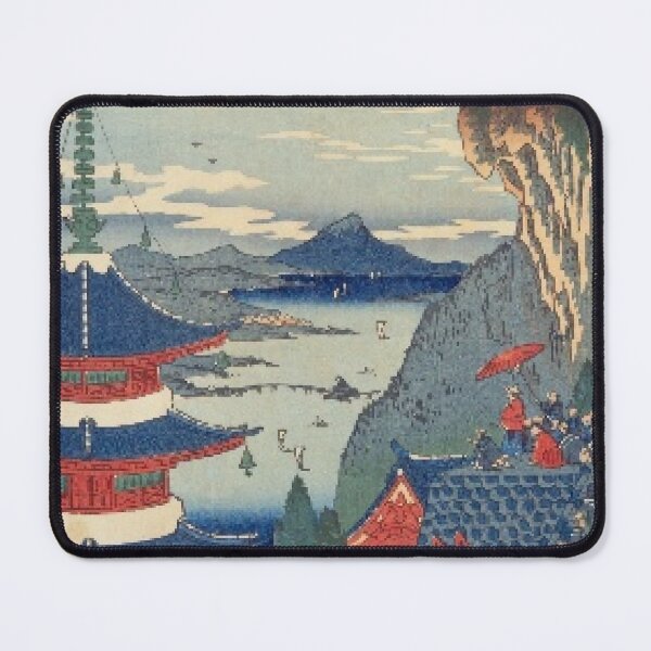 Item preview, Mount Hiei Temple Landscape – Vintage Japanese Ukiyo-e Art designed and sold by vekotpu.