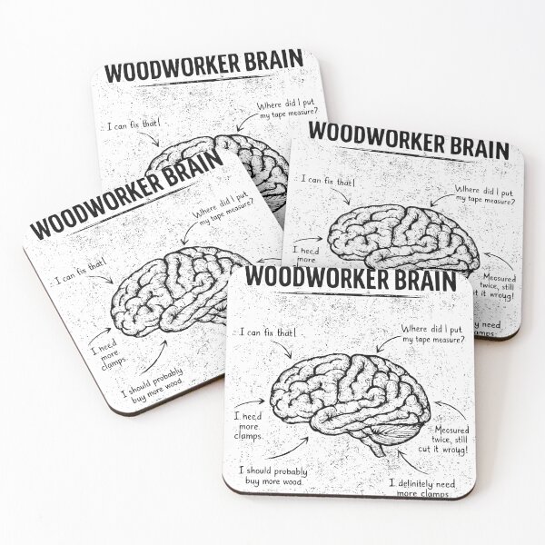 Item preview, Woodworker Brain Funny Carpenter Workshop Essential T-Shirt designed and sold by Maravillio.