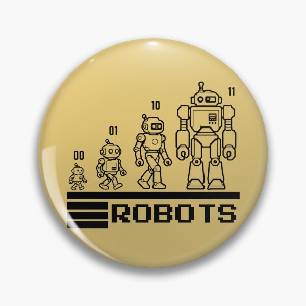 Item preview, 01 10 11 Binary Code Robots Coder Software Engineer Brown designed and sold by SchlossInspire.