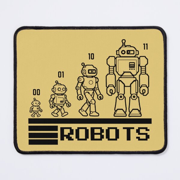 Item preview, 01 10 11 Binary Code Robots Coder Software Engineer Brown designed and sold by SchlossInspire.