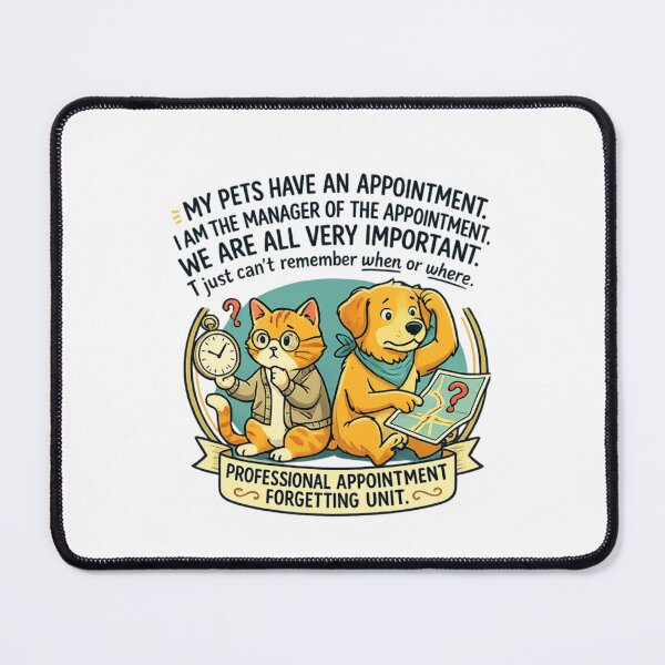 Item preview, Funny Pet Appointment Forgetting Cat & Dog PNG | Transparent Background T-Shirt Design designed and sold by arifali786.
